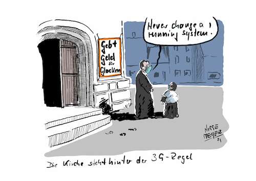 Cartoon: Kirche und 3G (medium) by Jori Niggemeyer tagged kirche,3g,impfzentrum,corona,covid19,impfen,coronaschutz,kirche,3g,impfzentrum,corona,covid19,impfen,coronaschutz