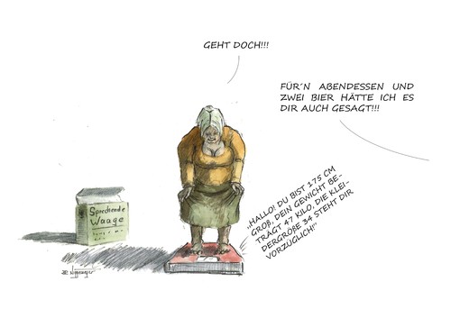 Cartoon: Manchmal ist es ein Weg... (medium) by Jori Niggemeyer tagged cartoon,joricartoon,niggemeyer,realität,augenwischerei,karikatur,übergewicht,gewicht,selbstbetrug,waage