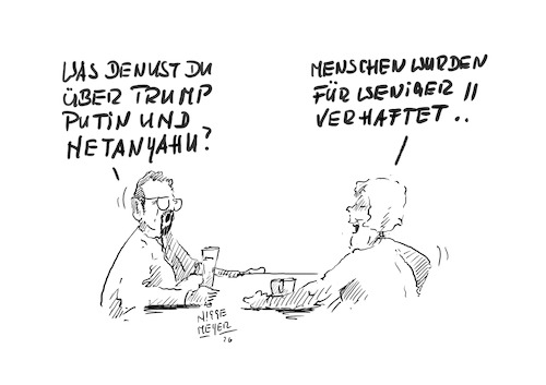 Cartoon: No Kings ... (medium) by Jori Niggemeyer tagged trump,putin,netanjahu,nokings,fcktump,fckputin,fcknetanyahu,amtsenthebung,mörder,trump,putin,netanjahu,nokings,fcktump,fckputin,fcknetanyahu,amtsenthebung,mörder