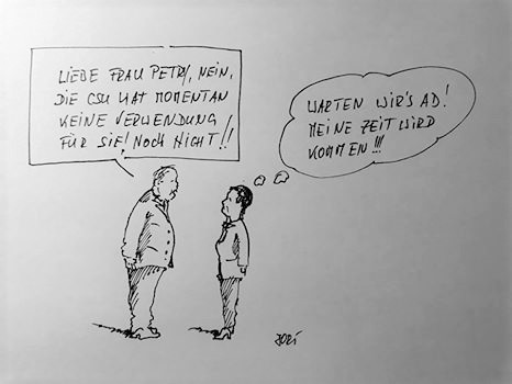 Cartoon: Umzugsgedanken? (medium) by Jori Niggemeyer tagged noafd,politik,cartoon,joricartoon,fraukepetry,seehofer,csu,noafd,politik,cartoon,joricartoon,fraukepetry,seehofer,csu