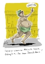 Cartoon: Am Tag des Absinth ... (small) by Jori Niggemeyer tagged heuteist,absinth,alkohol,bar,bauchtanz,bauchtänzer,mann,betrunken,tanz,bauch,wampe,plautze