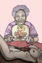 Cartoon: Dinner at Joe (small) by javierhammad tagged dinner old woman eat meat cannibalism flesh human body