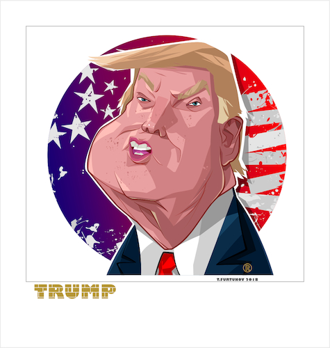 Cartoon: Donald Trump (medium) by FARTOON NETWORK tagged donald,trump,usa,caricature,president,politicians,immigration
