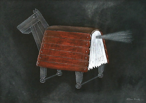 Cartoon: Book (medium) by Riina Maido tagged trojan,horse,book