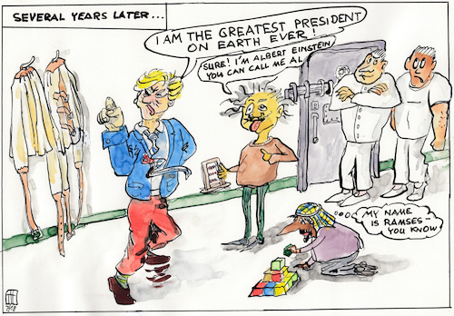 Cartoon: Welches Irrenhaus (medium) by thomasH tagged irrenhaus,president