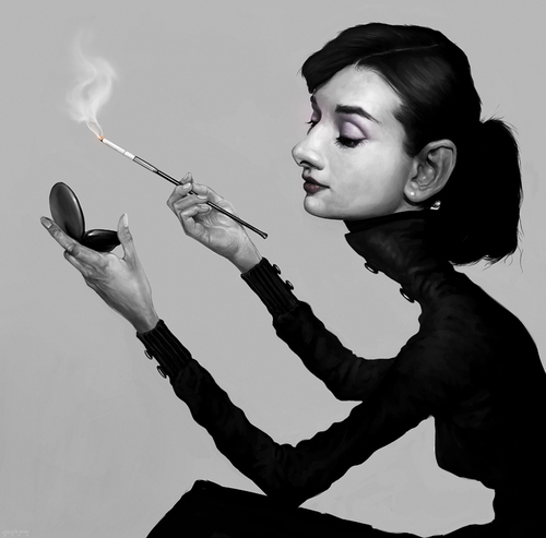 Cartoon: Audrey Hepburn (medium) by cosminpodar tagged caricature,digital,painting