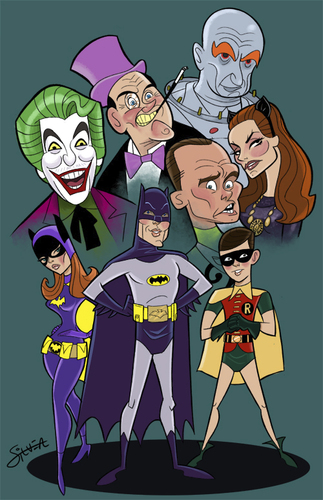 Cartoon: batman t.v series (medium) by stephen silver tagged adam,west,batman,joker,riddler,stephen,silver