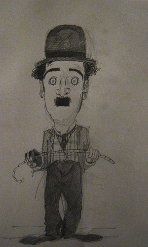 Cartoon: Chaplin Sketch (medium) by Glyn Crowder tagged charlie,chaplin