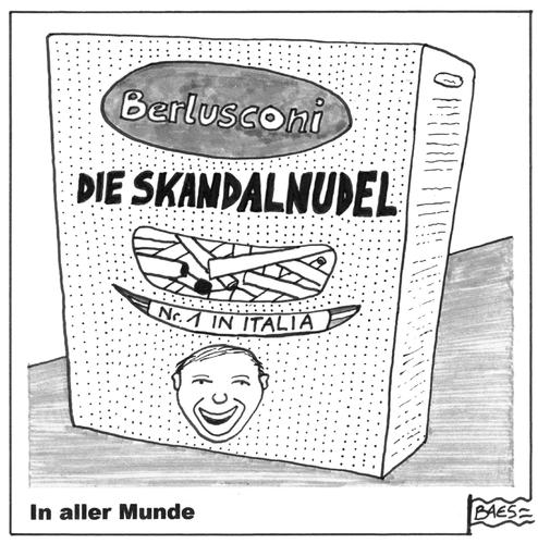 Cartoon: Die Skandalnudel (medium) by BAES tagged silvio,berlusconi,italien,nudeln