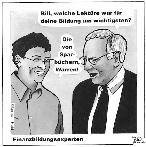 Cartoon: Finanzbildungsexperten (medium) by BAES tagged billgates,warrenbuffett,finanzen,geld,bücher,sparen,reichtum,vermögen,lesen,erfolg,lektüre,kapitalismus,billgates,warrenbuffett,finanzen,geld,bücher,sparen,reichtum,vermögen,lesen,erfolg,lektüre,kapitalismus