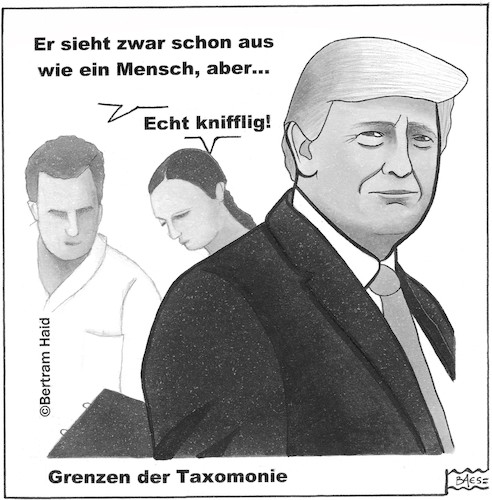 Cartoon: Grenzen der Taxomonie (medium) by BAES tagged donald,trump,usa,präsident,wissenschaft,forschung,amerika,politiker,verhalten,leben,cartoon,illustration,karikatur,donald,trump,usa,präsident,wissenschaft,forschung,amerika,politiker,verhalten,leben,cartoon,illustration,karikatur