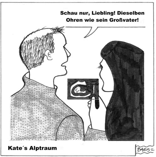 Cartoon: Kates Alptraum (medium) by BAES tagged kate,middleton,schwanger,prince,william,charles,kate,middleton,schwanger,prince,william,charles