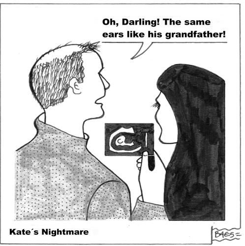 Cartoon: Kates Nightmare (medium) by BAES tagged charles,william,prince,pregnant,middleton,kate,kate,middleton,pregnant,prince,william,charles