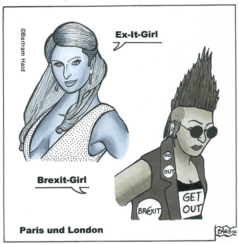 Cartoon: Paris und London (medium) by BAES tagged itgirl,girl,hilton,paris,politik,out,austritt,großbritannien,england,europa,eu,brexit,exit,exit,brexit,eu,europa,england,großbritannien,austritt,out,politik,paris,hilton,girl,itgirl