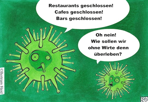 Cartoon: Wirte (medium) by BAES tagged corona,coronavirus,ansteckung,ansteckend,pandemie,krankheit,schaden,seuche,cartoon,karikatur,restaurant,cafe,bar,wirte,übertragung,corona,coronavirus,ansteckung,ansteckend,pandemie,krankheit,schaden,seuche,cartoon,karikatur,restaurant,cafe,bar,wirte,übertragung