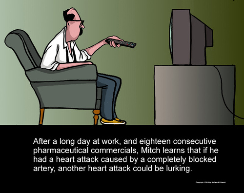 Cartoon: Pharmaceutical Ads (medium) by perugino tagged advertising,corporate,pharmaceutical