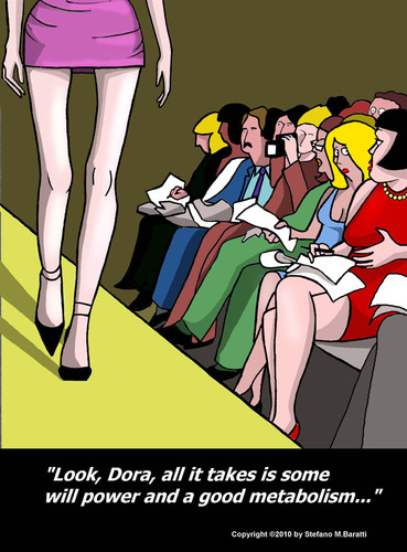 Cartoon: The Catwalk (medium) by perugino tagged anorexia,fashion