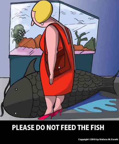 Cartoon: The Warning (medium) by perugino tagged aquarium,animals,fish