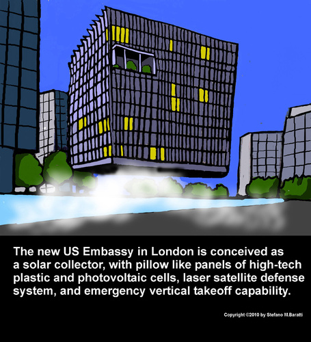 Cartoon: US Embassy (medium) by perugino tagged architecture
