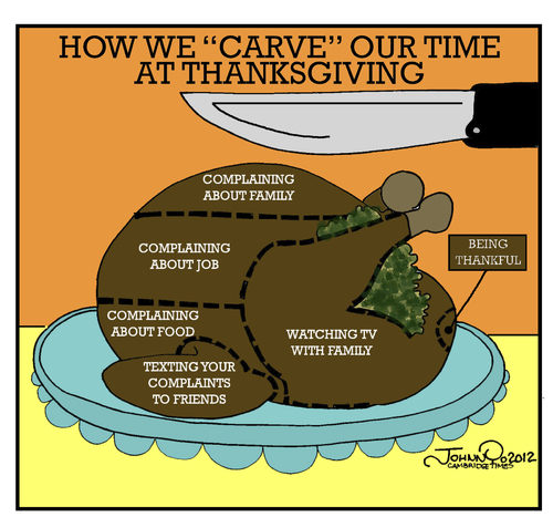 Cartoon: Carving The Turkey (medium) by JohnnyCartoons tagged thanksgiving,turkey,carving,time
