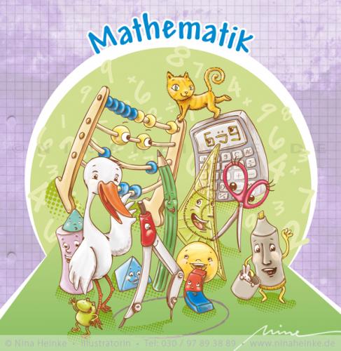 Cartoon: Matheparty (medium) by Nina Heinke tagged schulbuch,school,mathe,animals,tiere,schule