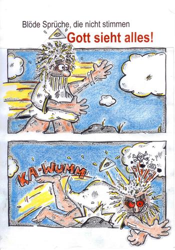 Cartoon: Gott sieht alles? (medium) by Ottos tagged god