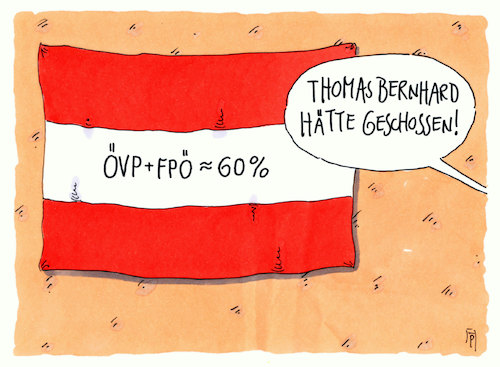 Cartoon: 60 prozent (medium) by Andreas Prüstel tagged österreich,nationalratswahlen,rechtsruck,öfp,fpö,kabarettprogramm,georg,schramm,thomas,bernhard,cartoon,karikatur,andreas,pruestel,österreich,nationalratswahlen,rechtsruck,öfp,fpö,kabarettprogramm,georg,schramm,thomas,bernhard,cartoon,karikatur,andreas,pruestel