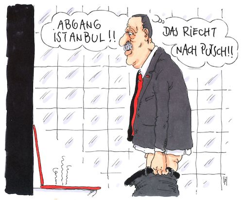 Cartoon: abgang (medium) by Andreas Prüstel tagged türkei,kommunalwahlen,akp,erdogan,istanbul,niederlage,cartoon,karikatur,andreas,pruestel,türkei,kommunalwahlen,akp,erdogan,istanbul,niederlage,cartoon,karikatur,andreas,pruestel