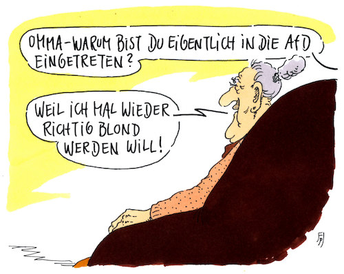 Cartoon: afd-oma (medium) by Andreas Prüstel tagged afd,nationalismus,deutschtum,ausländerfeindlichkeit,rassismus,cartoon,karikatur,andreas,prüstel,afd,nationalismus,deutschtum,ausländerfeindlichkeit,rassismus,cartoon,karikatur,andreas,prüstel