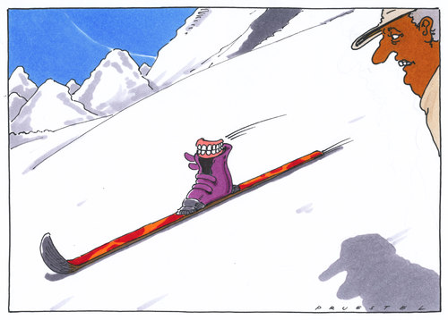Cartoon: am hang (medium) by Andreas Prüstel tagged skisport,freizeitsport,skihang,abfahrtslauf,hochgebirge,sk,skischuh,gebiss,skisport,freizeitsport,skihang,abfahrtslauf,hochgebirge,skischuh,gebiss