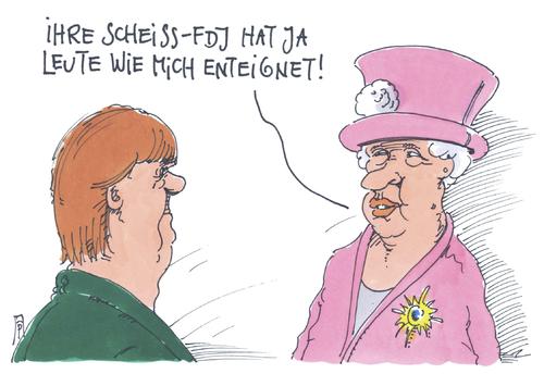 Cartoon: angela und queen (medium) by Andreas Prüstel tagged staatsbesuch,großbritannien,queen,elizabeth,kanzlerin,angela,merkel,fdj,ddr,adel,cartoon,karikatur,andreas,pruestel,staatsbesuch,großbritannien,queen,elizabeth,kanzlerin,angela,merkel,fdj,ddr,adel,cartoon,karikatur,andreas,pruestel