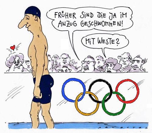 Cartoon: anzug (medium) by Andreas Prüstel tagged olympia,schwimmen,schwimmanzug,männerschwimmen,weste,cartoon,karikatur,andreas,pruestel,olympia,schwimmen,schwimmanzug,männerschwimmen,weste,cartoon,karikatur,andreas,pruestel