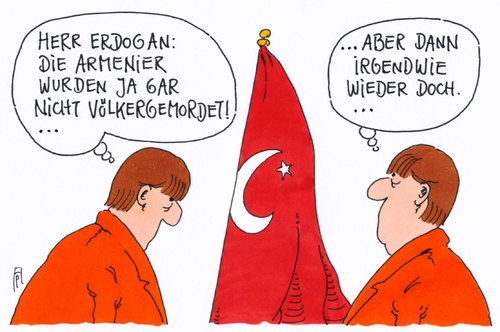 Cartoon: armenien-resolution (medium) by Andreas Prüstel tagged armenienresolution,bundestag,bundesregierung,verwirrung,merkel,türkei,cartoon,karikatur,armenienresolution,bundestag,bundesregierung,verwirrung,merkel,türkei,cartoon,karikatur