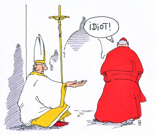 Cartoon: armer franziskus (medium) by Andreas Prüstel tagged karikatur,cartoon,arme,kirche,armut,franziskus,papst,papst,franziskus,armut,kirche,arme,cartoon,karikatur