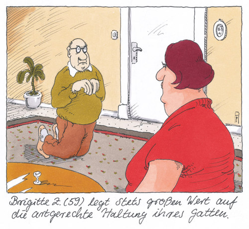 Cartoon: artgerecht (medium) by Andreas Prüstel tagged ehe,ehegatte,ehefrau...