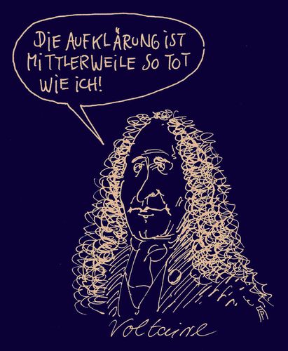 Cartoon: aufklärung (medium) by Andreas Prüstel tagged voltaire,aufklärer,aufklärung,gegenwart,philosophie,schriftsteller,cartoon,karikatur,andreas,pruestel,voltaire,aufklärer,aufklärung,gegenwart,philosophie,schriftsteller,cartoon,karikatur,andreas,pruestel