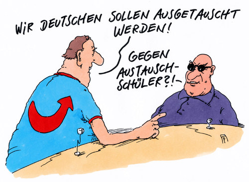 Cartoon: austausch (medium) by Andreas Prüstel tagged austauschschüler,austausch,fremdenfeindlichkeit,deutsche,verschwörungstheorien,afd,cartoon,karikatur,andreas,pruestel,afd,verschwörungstheorien,deutsche,fremdenfeindlichkeit,austausch,austauschschüler,cartoon,karikatur,andreas,pruestel