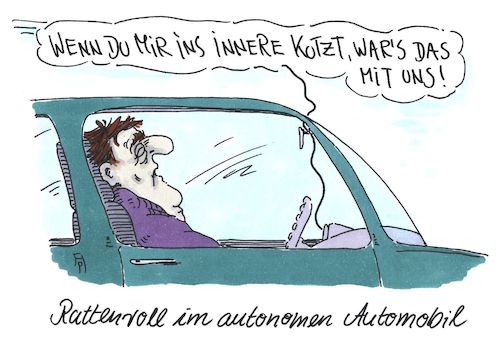 Cartoon: automobil (medium) by Andreas Prüstel tagged auto,selbstfahrendes,autonomes,fahren,suff,mensch,cartoon,karikatur,andreas,pruestel,auto,selbstfahrendes,autonomes,fahren,suff,mensch,cartoon,karikatur,andreas,pruestel