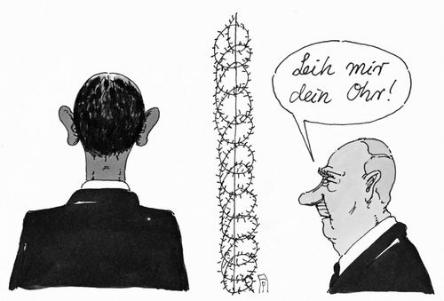 Cartoon: barack und wladimir (medium) by Andreas Prüstel tagged treffen,obama,putin,gespräch,usa,russland,cartoon,karikatur,andreas,pruestel,treffen,obama,putin,gespräch,usa,russland,cartoon,karikatur,andreas,pruestel