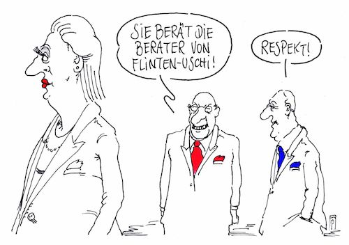 Cartoon: berater (medium) by Andreas Prüstel tagged verteidigungsministerium,bundeswehr,ursula,von,der,leyen,flintenuschi,externe,berater,cartoon,karikatur,andreas,pruestel,verteidigungsministerium,bundeswehr,ursula,von,der,leyen,flintenuschi,externe,berater,cartoon,karikatur,andreas,pruestel