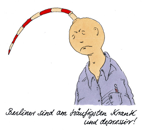 Cartoon: berliner (medium) by Andreas Prüstel tagged berlin,berliner,hauptstadt,krankheit,krankschreibungen,depressionnen,cartoon,karikatur,andreas,pruestel,berlin,berliner,hauptstadt,krankheit,krankschreibungen,depressionnen,cartoon,karikatur,andreas,pruestel