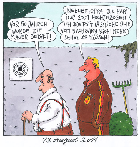 Cartoon: berliner mauer (medium) by Andreas Prüstel tagged mauerbau,jubiläum,1961,ddr,berlin,mauerbau,jubiläum,1961,ddr,berlin