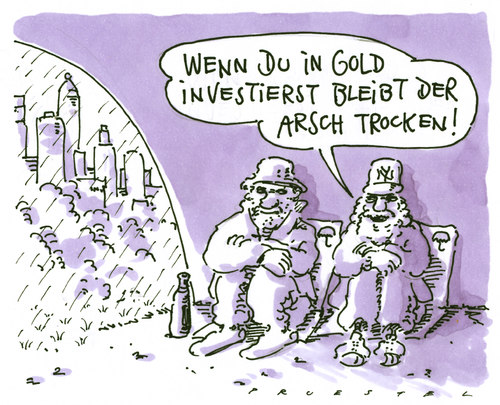 Cartoon: börsenkurse (medium) by Andreas Prüstel tagged gold,rezession,anleger,börsenkurse,börse,börse,börsenkurse,anleger,gold,rezession