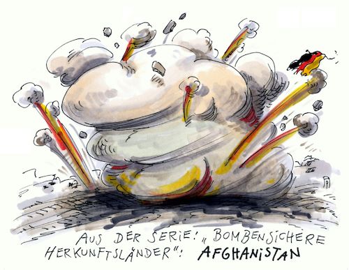 Cartoon: bombensicher (medium) by Andreas Prüstel tagged anschlag,kabul,afghanistan,sichere,herkunftsländer,flüchtlinge,abschiebungen,cartoon,karikatur,andreas,pruestel,anschlag,kabul,afghanistan,sichere,herkunftsländer,flüchtlinge,abschiebungen,cartoon,karikatur,andreas,pruestel