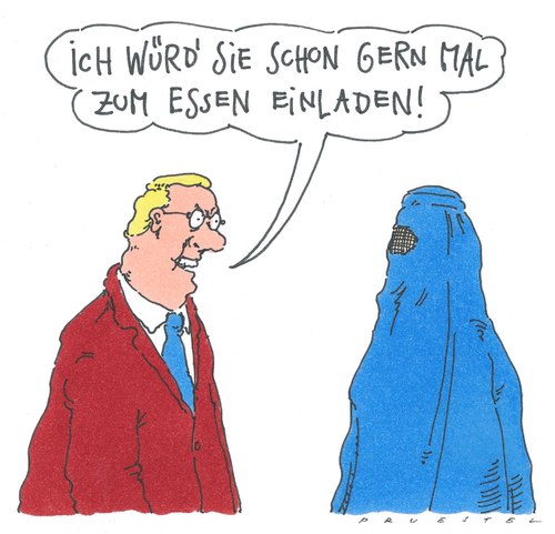 Cartoon: burka (medium) by Andreas Prüstel tagged burka,verhüllung,flirt,einladung,verhüllung,flirt,einladung,burka,liebe,partnersuche,frauen,islam,kultur,tradition,frauenrechte
