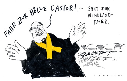 Cartoon: castor (medium) by Andreas Prüstel tagged castortransport,gorleben,wendland,pastor,protest,protestzeichen,atommüll,zwischenlager,gorleben,atommüll,zwischenlager,protestzeichen,protest,pastor,castor,atomkraft