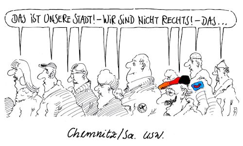 Cartoon: chemnitz usw. (medium) by Andreas Prüstel tagged chemnitz,sachsen,krawalle,selbstjustiz,hetzjagden,rechtsradikale,bürger,cartoon,karikatur,andreas,pruestel,chemnitz,sachsen,krawalle,selbstjustiz,hetzjagden,rechtsradikale,bürger,cartoon,karikatur,andreas,pruestel