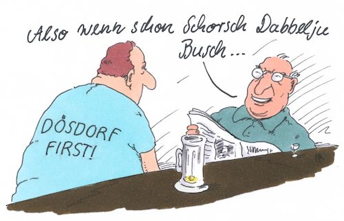 Cartoon: dabbelju (medium) by Andreas Prüstel tagged usa,trump,medien,demokratie,george,bush,cartoon,karikatur,andreas,pruestel,usa,trump,medien,demokratie,george,bush,cartoon,karikatur,andreas,pruestel