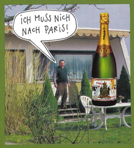 Cartoon: daheim (medium) by Andreas Prüstel tagged bungalow,provinz,champus,garten
