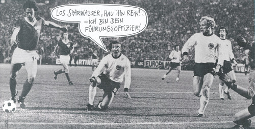 Cartoon: deutsch-deutsches duell (medium) by Andreas Prüstel tagged brd,ddr,fußballweltmeisterschaft,jürgen,sparwasser,torschütze,collage,cartoon,andreas,prüstel,brd,ddr,fußballweltmeisterschaft,jürgen,sparwasser,torschütze,collage,cartoon,andreas,prüstel